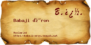 Babaji Áron névjegykártya